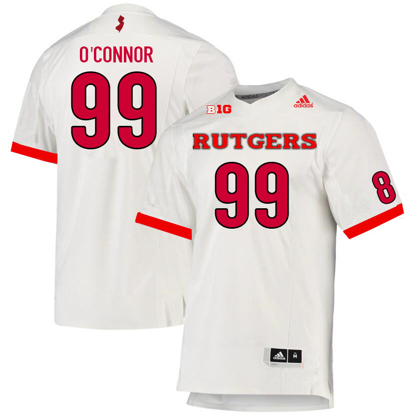 Men #99 Michael O'Connor Rutgers Scarlet Knights College Football Jerseys Sale-White - Click Image to Close
